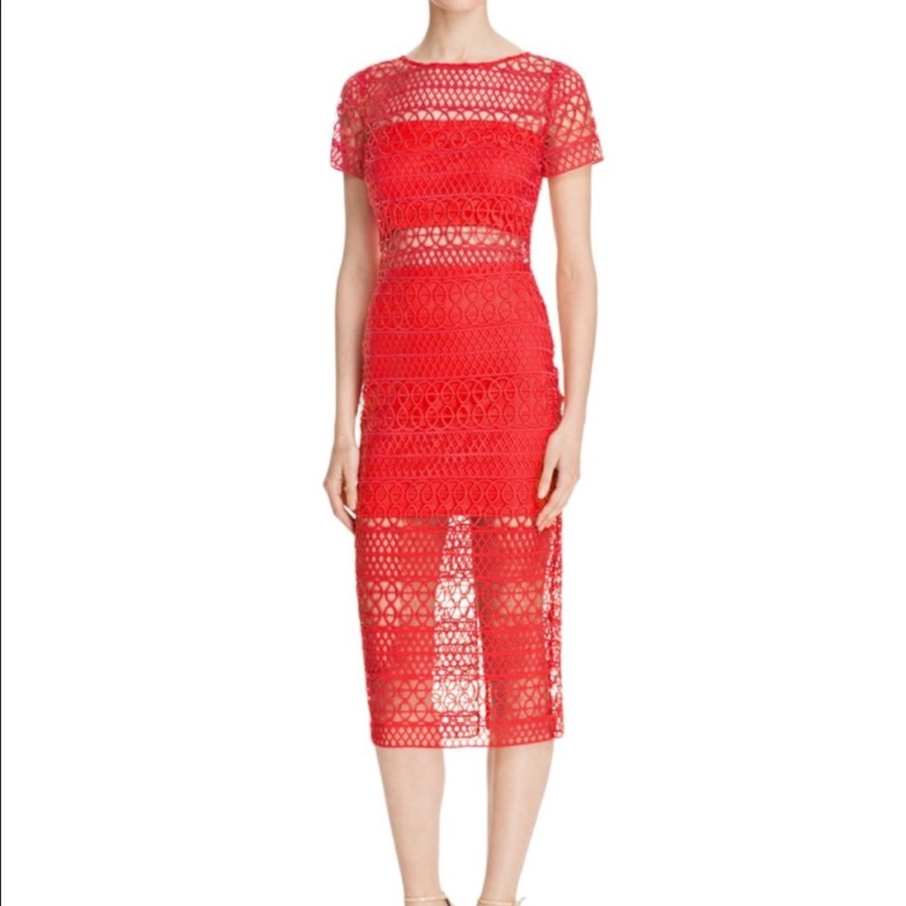 Red Midi Dress - Picture 1 of 6